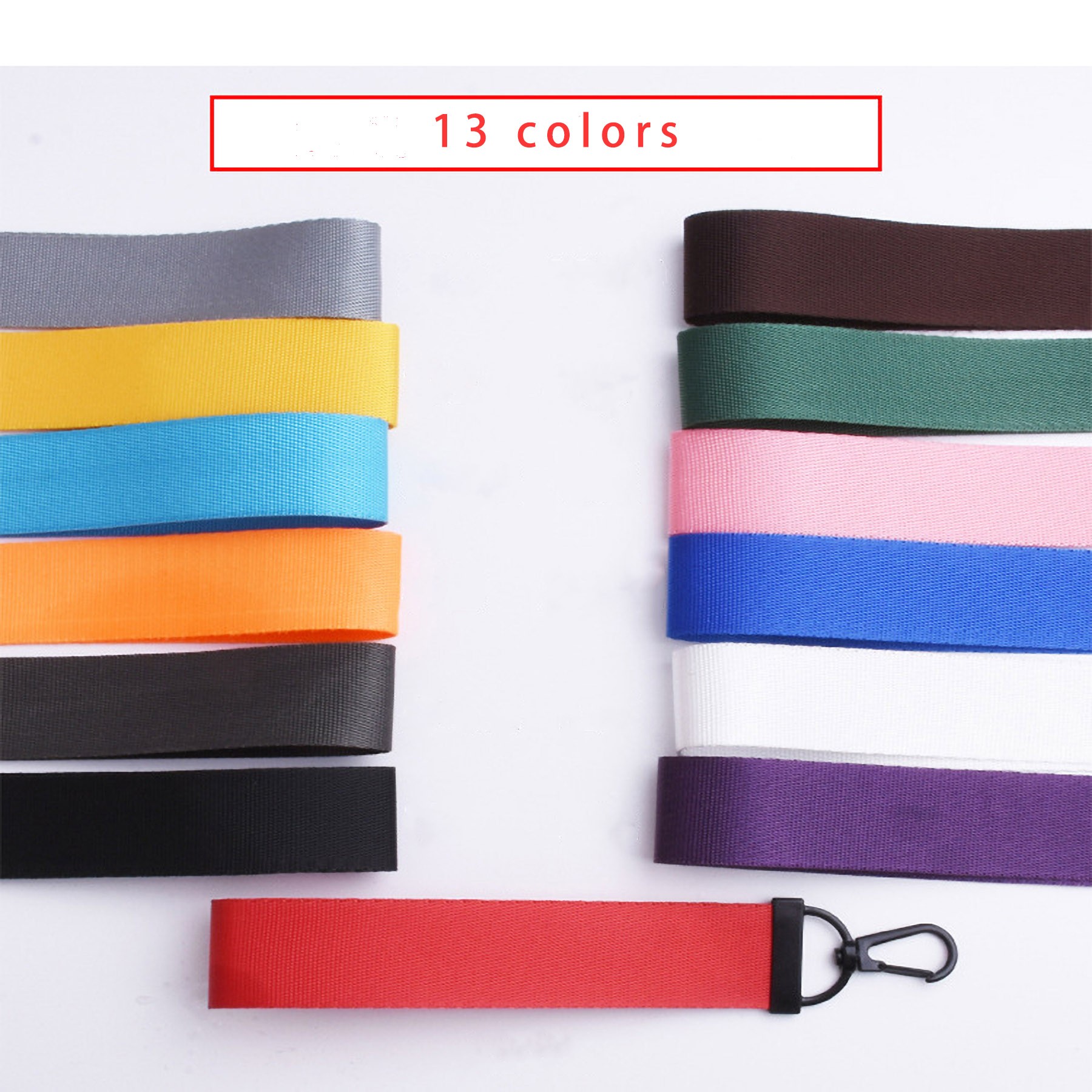 Solid Color Nylon Key Wrist Lanyard Strap 2