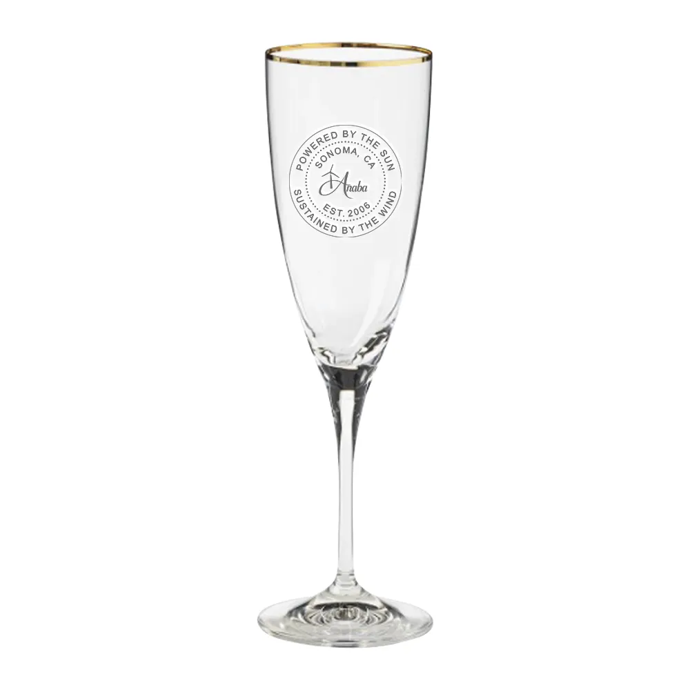 5.75oz. Gold Rimmed Champagne Flute 1