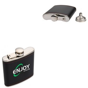 Sleek Black 8oz Stainless Steel Flask 2