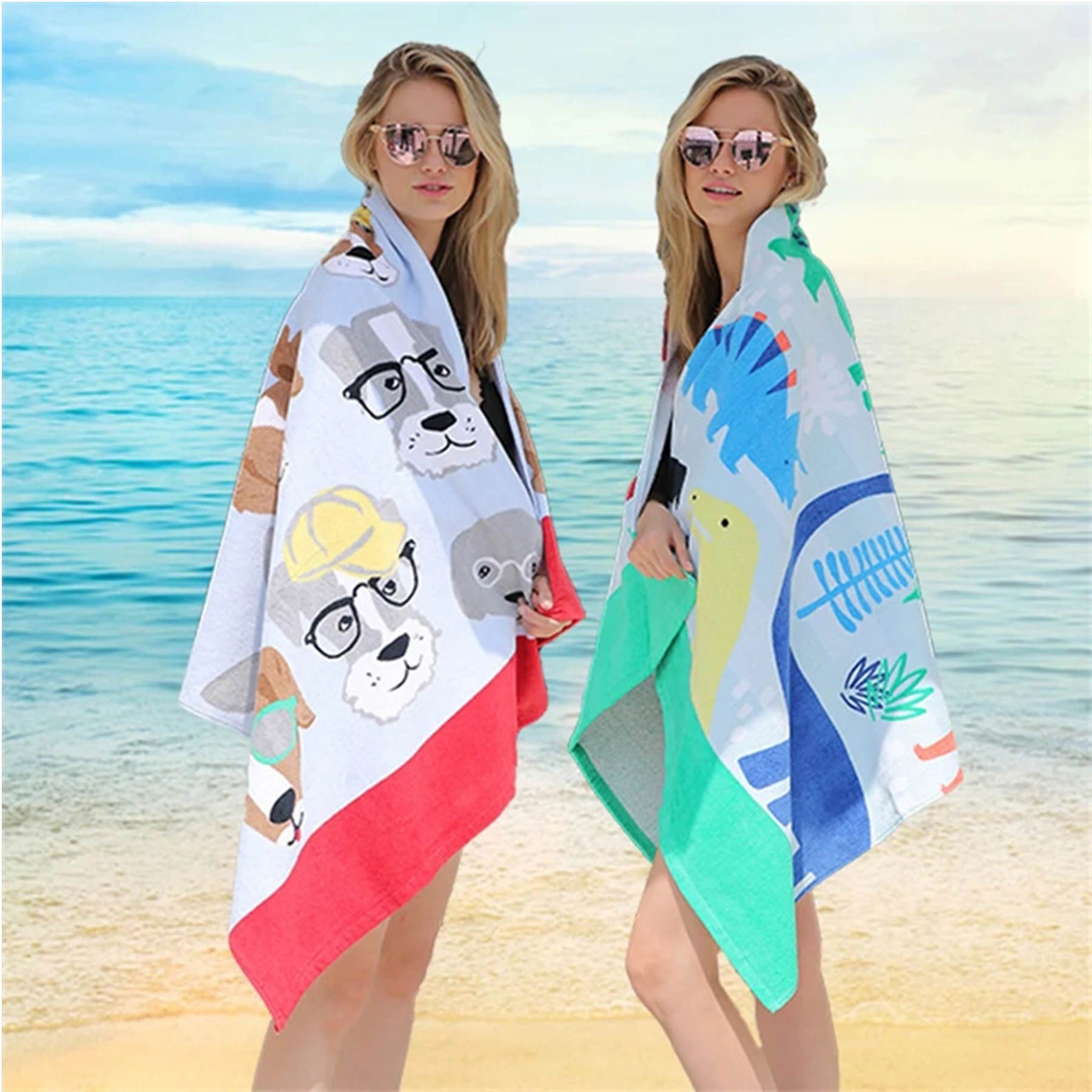 Terry Velour Cotton Beach Towels 2