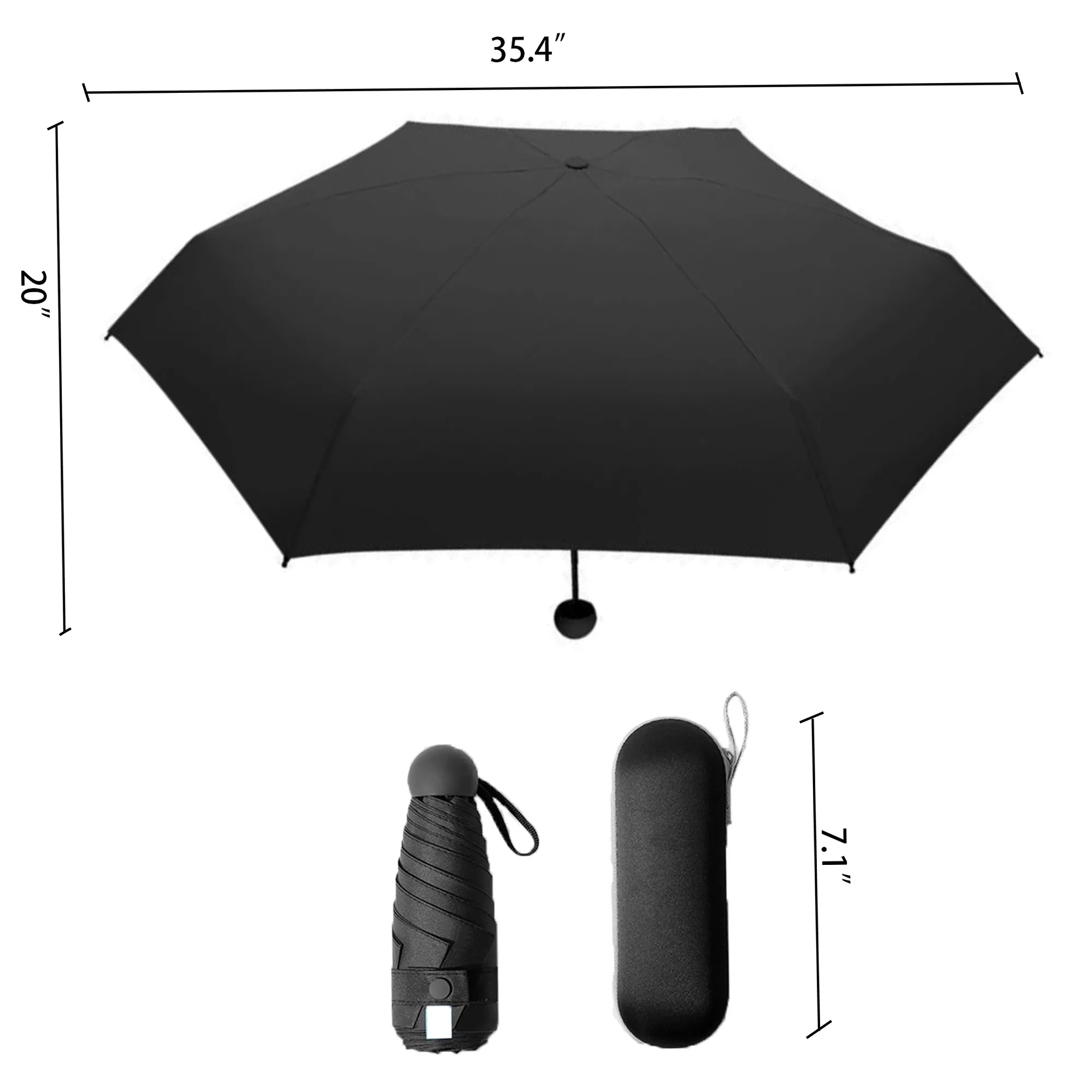 MOQ 20 Mini Capsule Folding Sun Umbrella 2