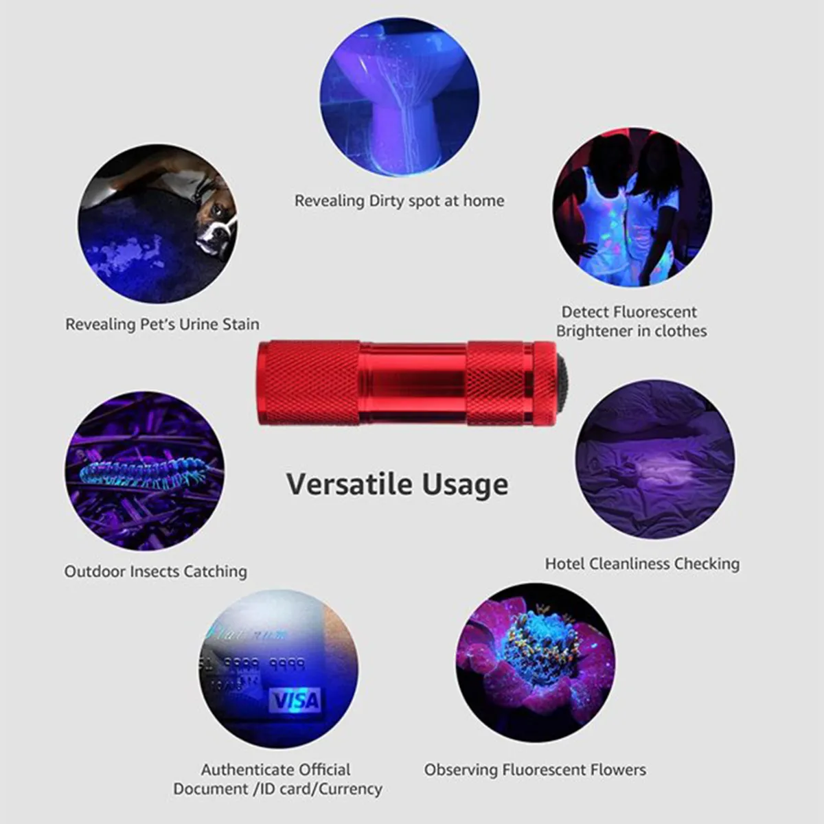 High Luminous Intensity Portable Ultra Violet Flashlight 4
