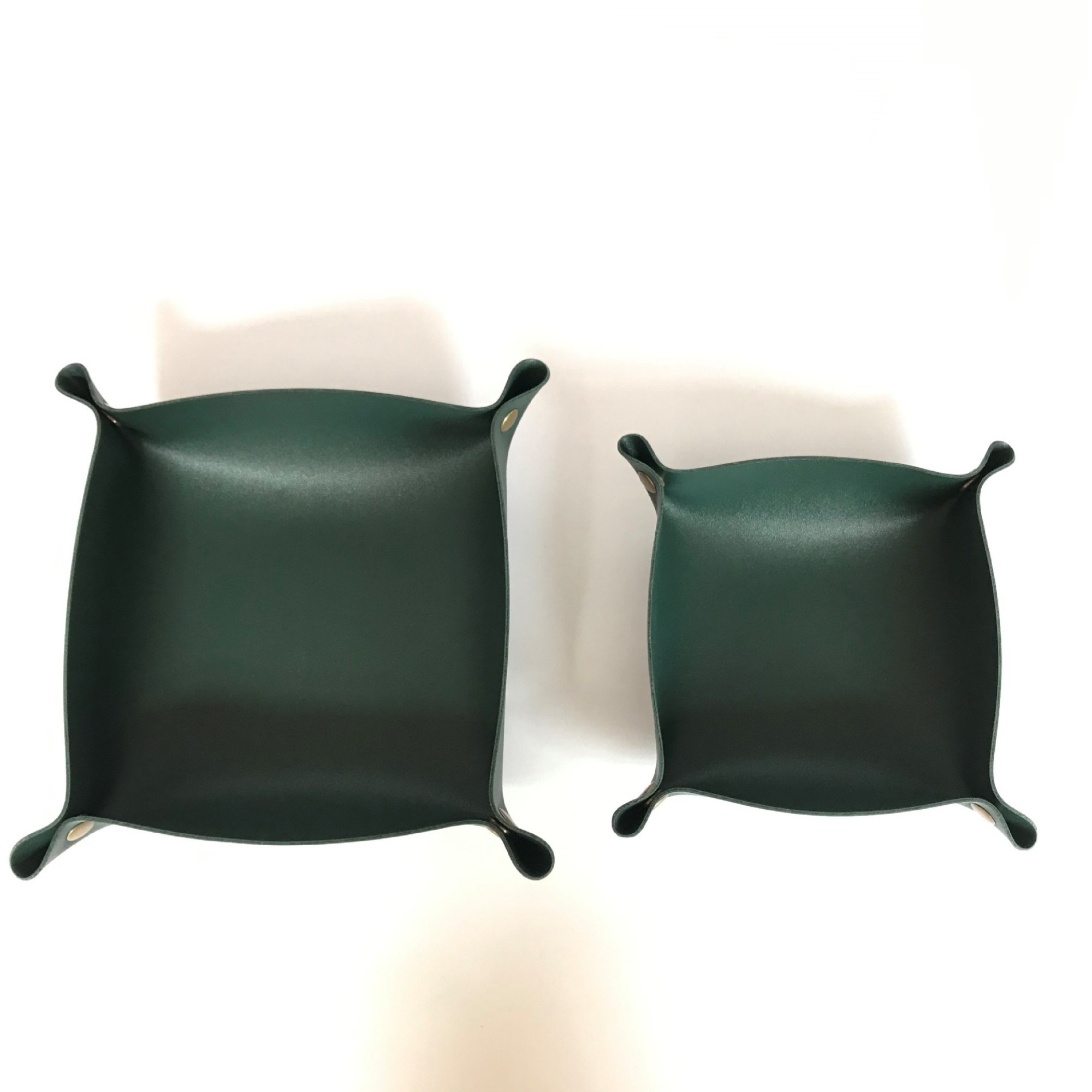 PU Leather Foldable Valet Tray With Snap Corners 7.87" 6