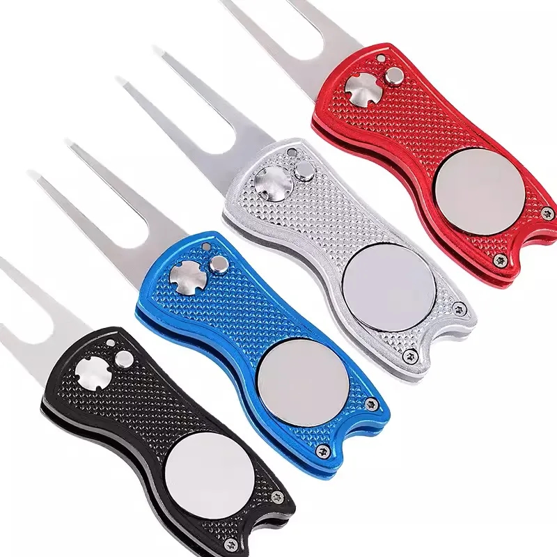 Stainless Steel Foldable Divot Repair Tool Ball Marker 8
