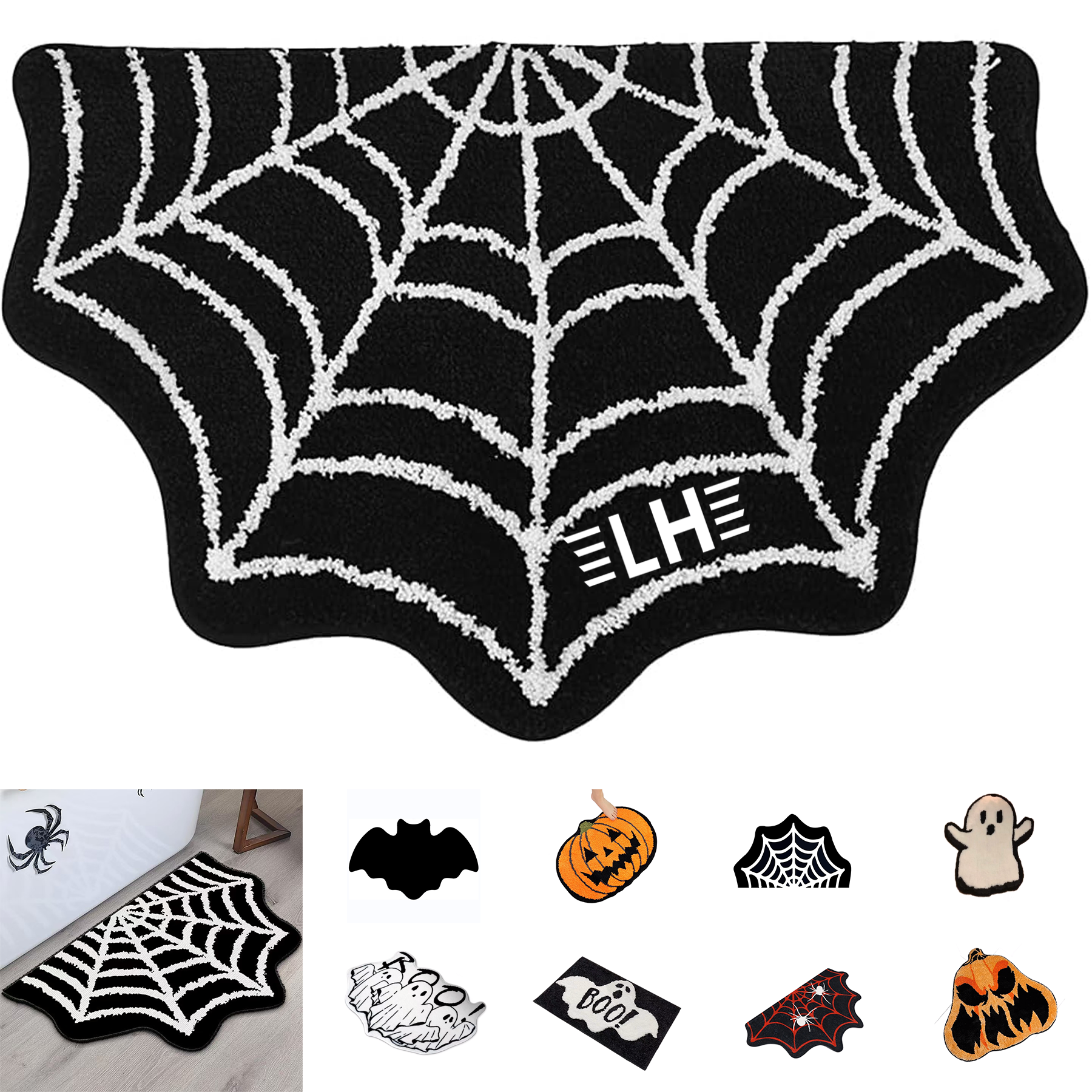 Spider Web Halloween Rug 15