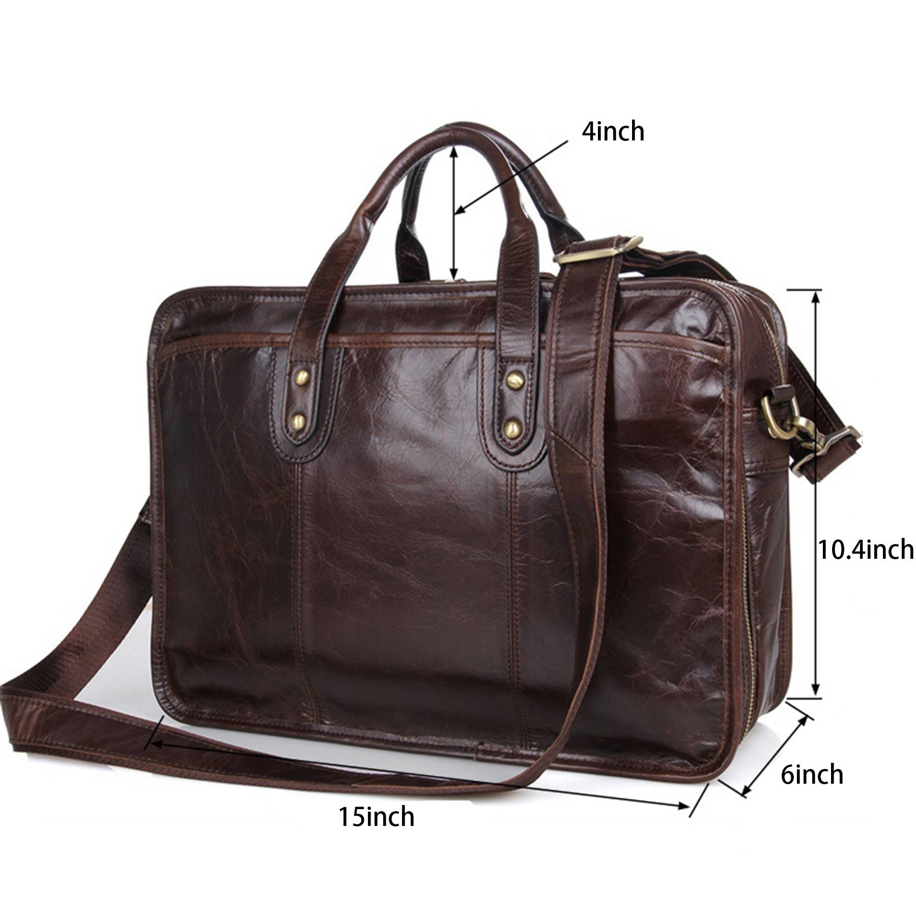 Leather Waterproof Briefcases Messenger bag for Men 1