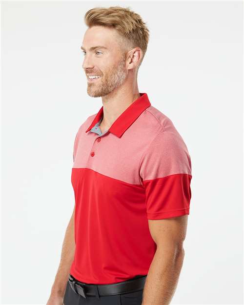 Men's Heathered 3-Stripes Colorblocked Polo - A213 2