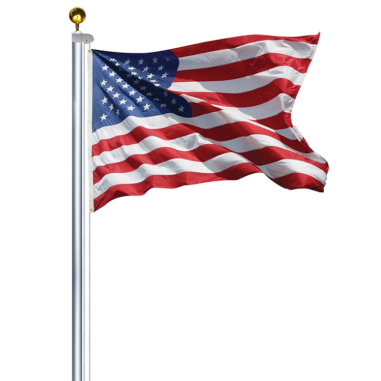 16' Residential Aluminum Poles Set With Embroidered Flag 3