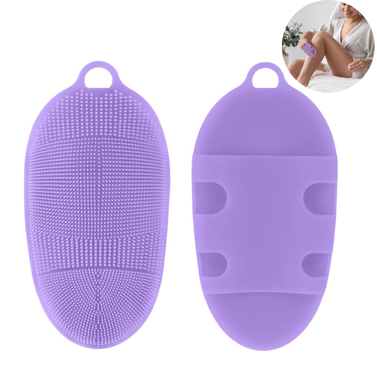 Silicone Bath Brush Scrubber Massager 4