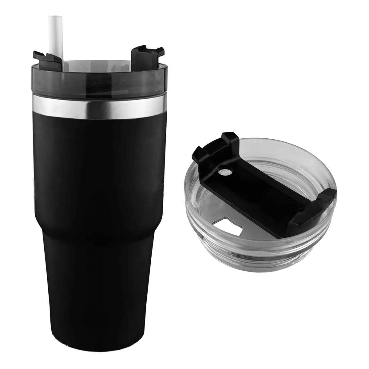 20oz Stainless Steel Double Wall Coffee Mug with Flip Straw 3
