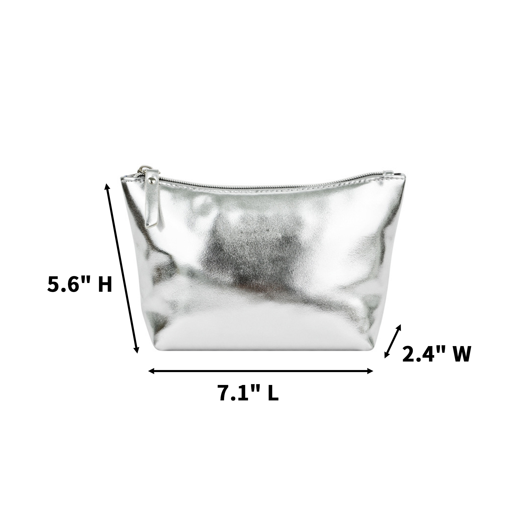 Silver PU Cosmetic Organizer Set With Zipper 3