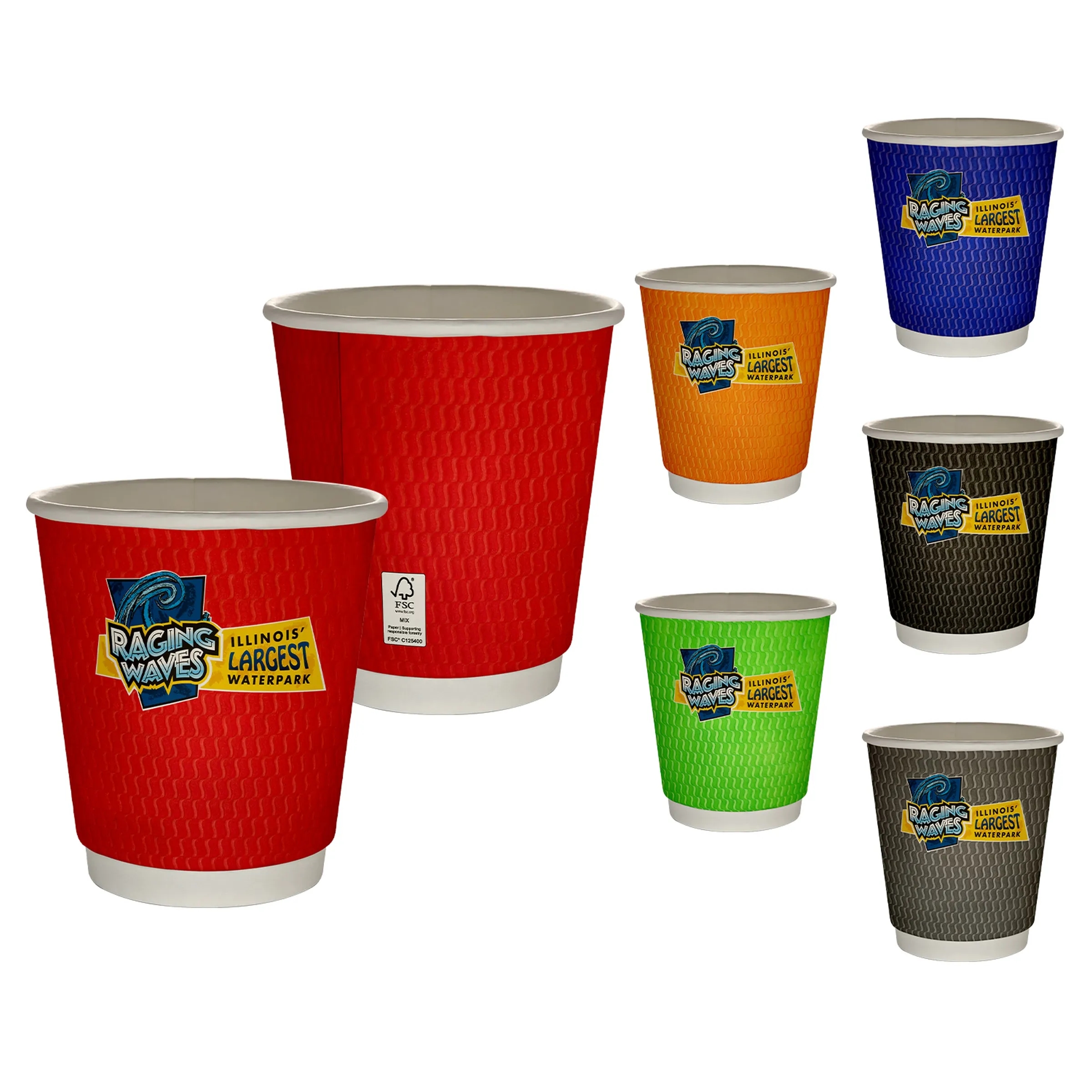 10 oz Full Color Wave Insulated Paper Cup