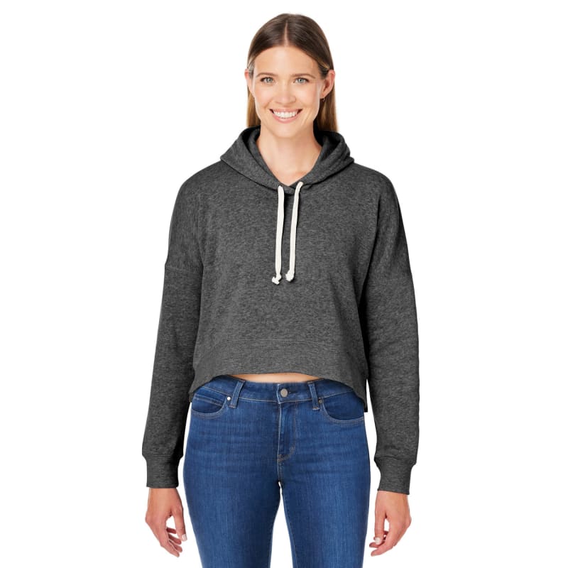 J America Ladies' Triblend Cropped Hooded Sweatshirt, custom hoodie or sweatshirt with logo imprint 2