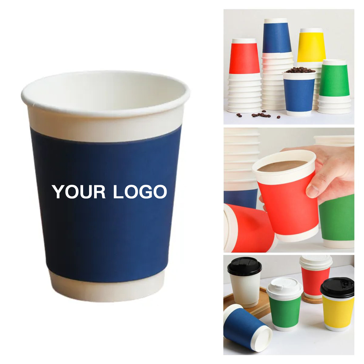 Durable 9oz Paper Cups for Coffee or Tea 3