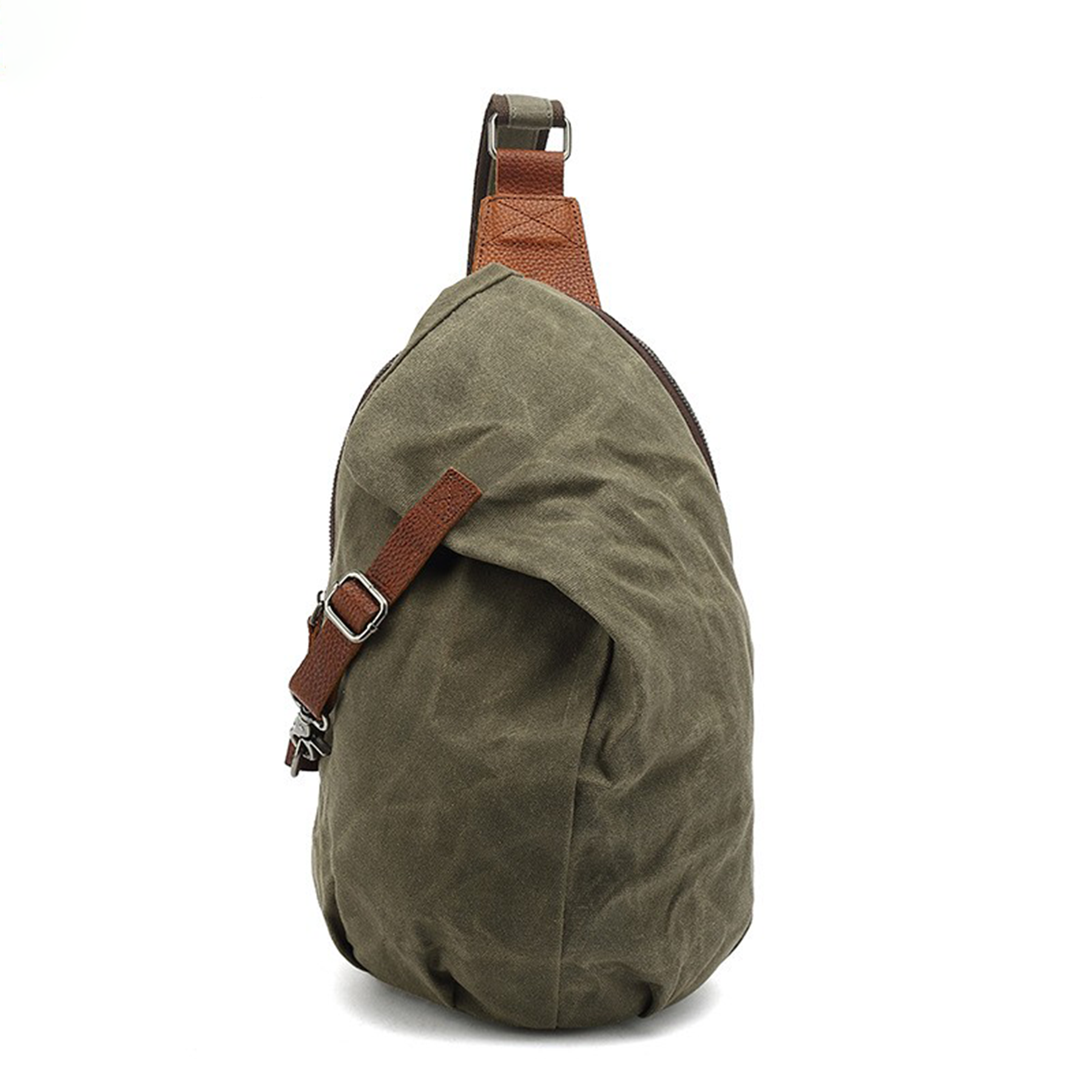 Men's Sling Backpack Waxed Canvas Crossbody Bag 4