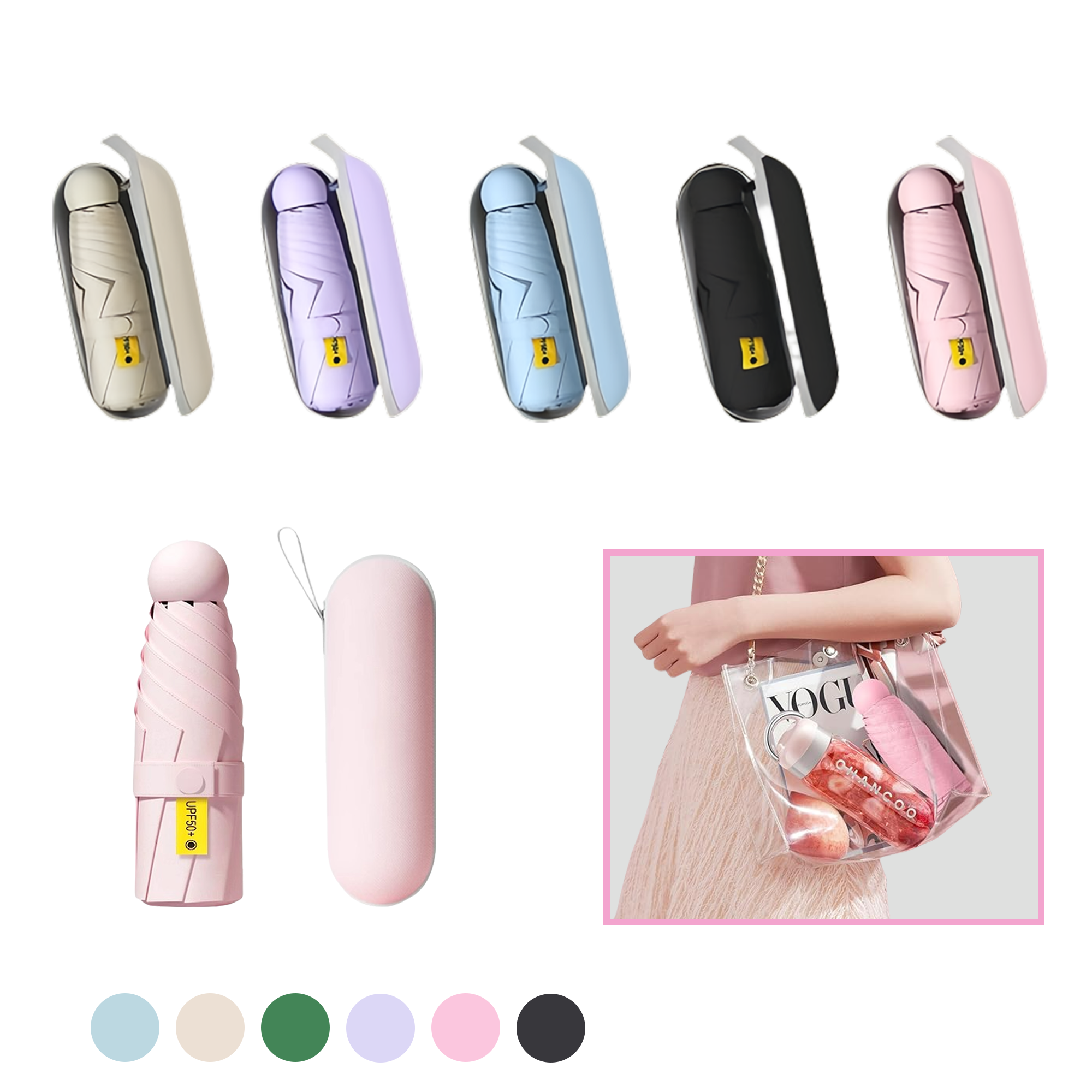 Travel Mini Umbrella With Case MOQ10 8