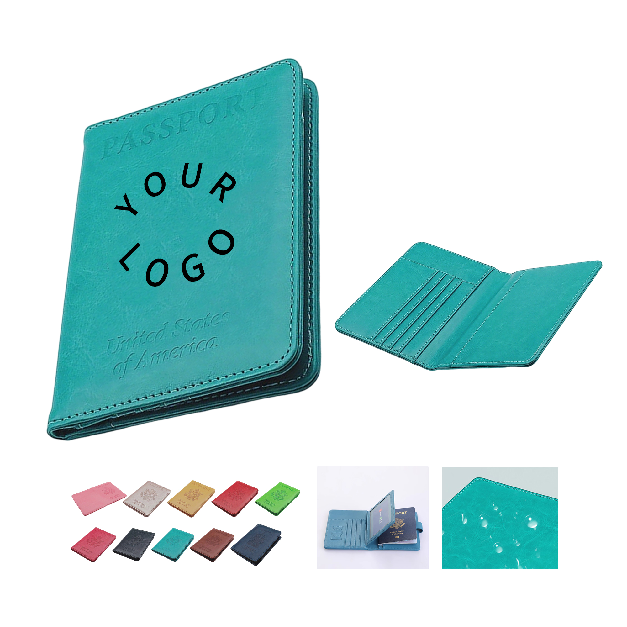 PU Leather Passport Wallet With RFID Blocking 5.5" By 4.1" 11