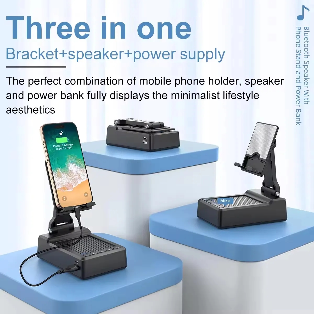 Cell Phone Stand With Wireless Bluetooth Speaker 4