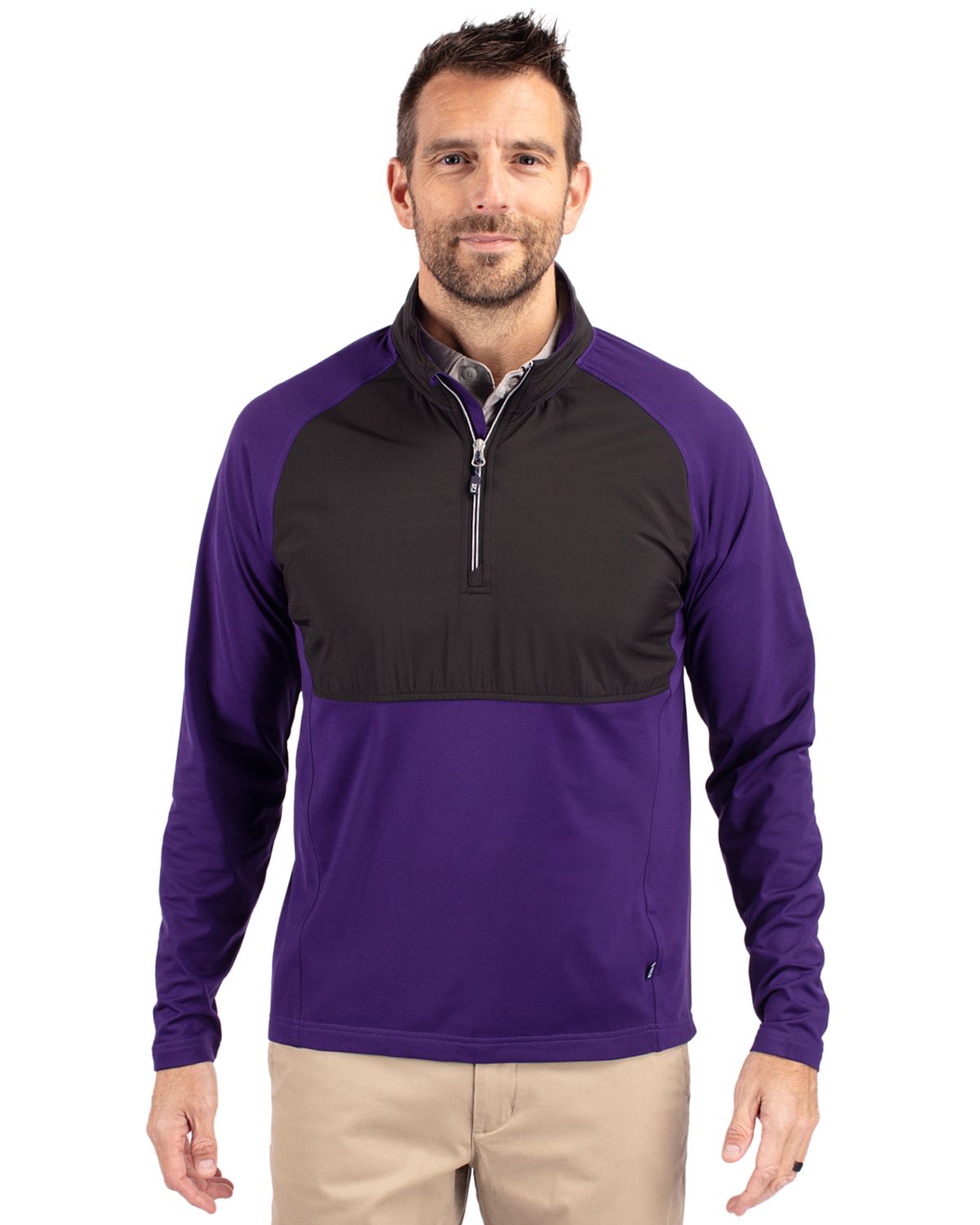 Cutter & Buck Adapt Eco Knit Hybrid Recycled Mens Quarter Zip 51