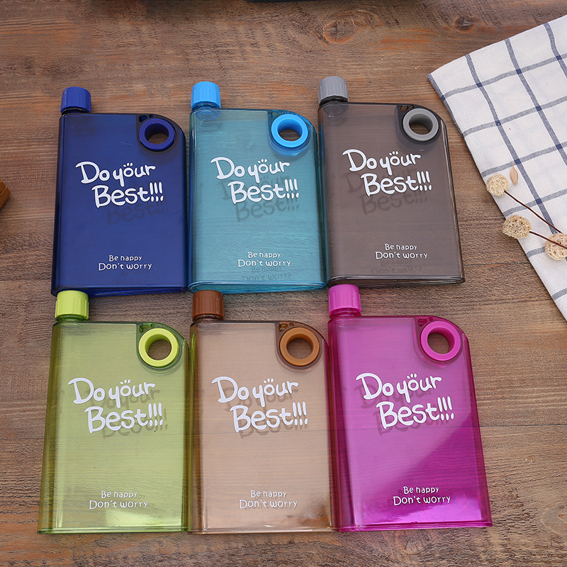 14 OZ A5 Flat Portable Clear Notebook Water Bottle 2