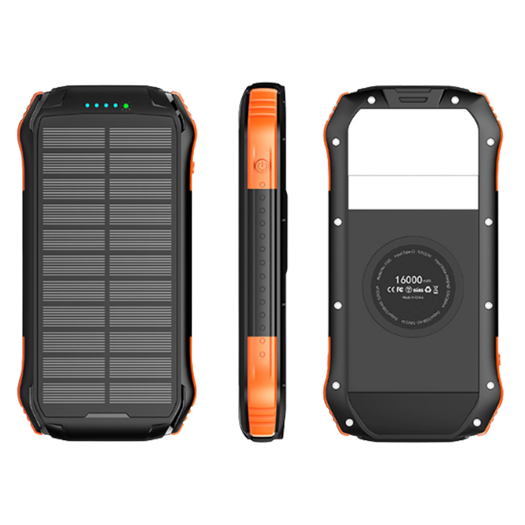 10000Mah Type-C Input Solar Power Bank Flashlight 1