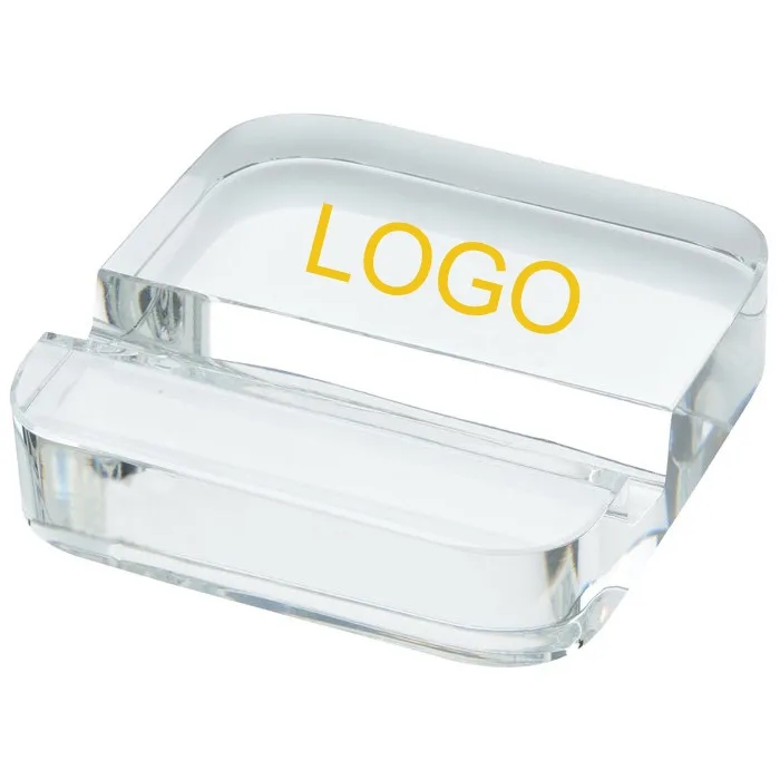 Square Crystal Phone Stand Paperweight 2