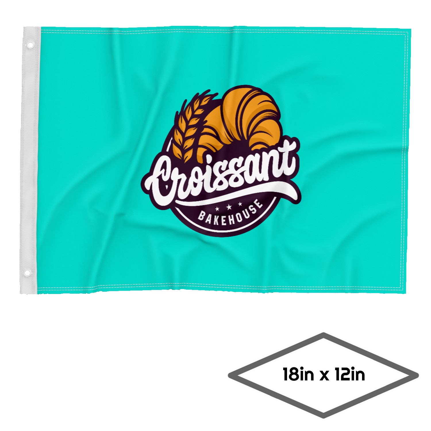 Single-Sided Dye Sublimation 1-Layer Flag (18'' X 12'')