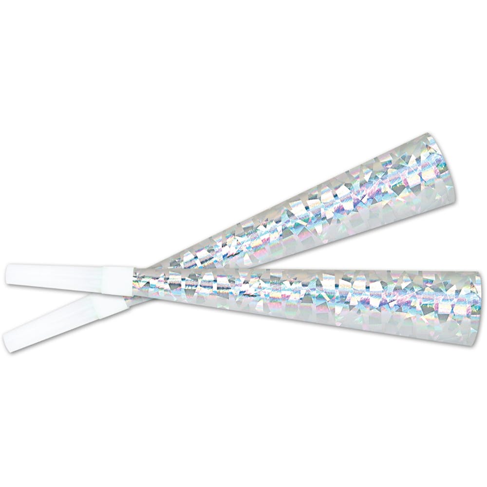 Prismatic Party Horns - Silver 9" 1