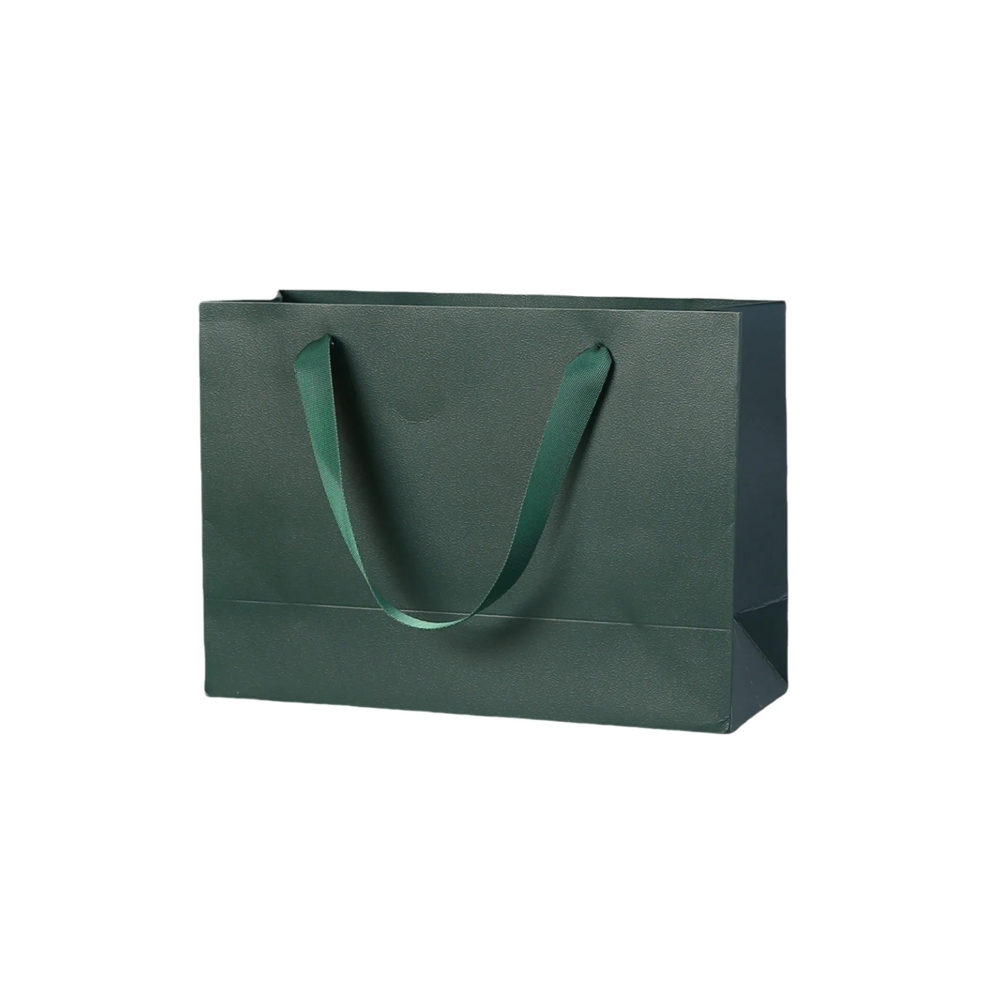 White Kraft Paper Shopping Bags with Ribbon Handles 2
