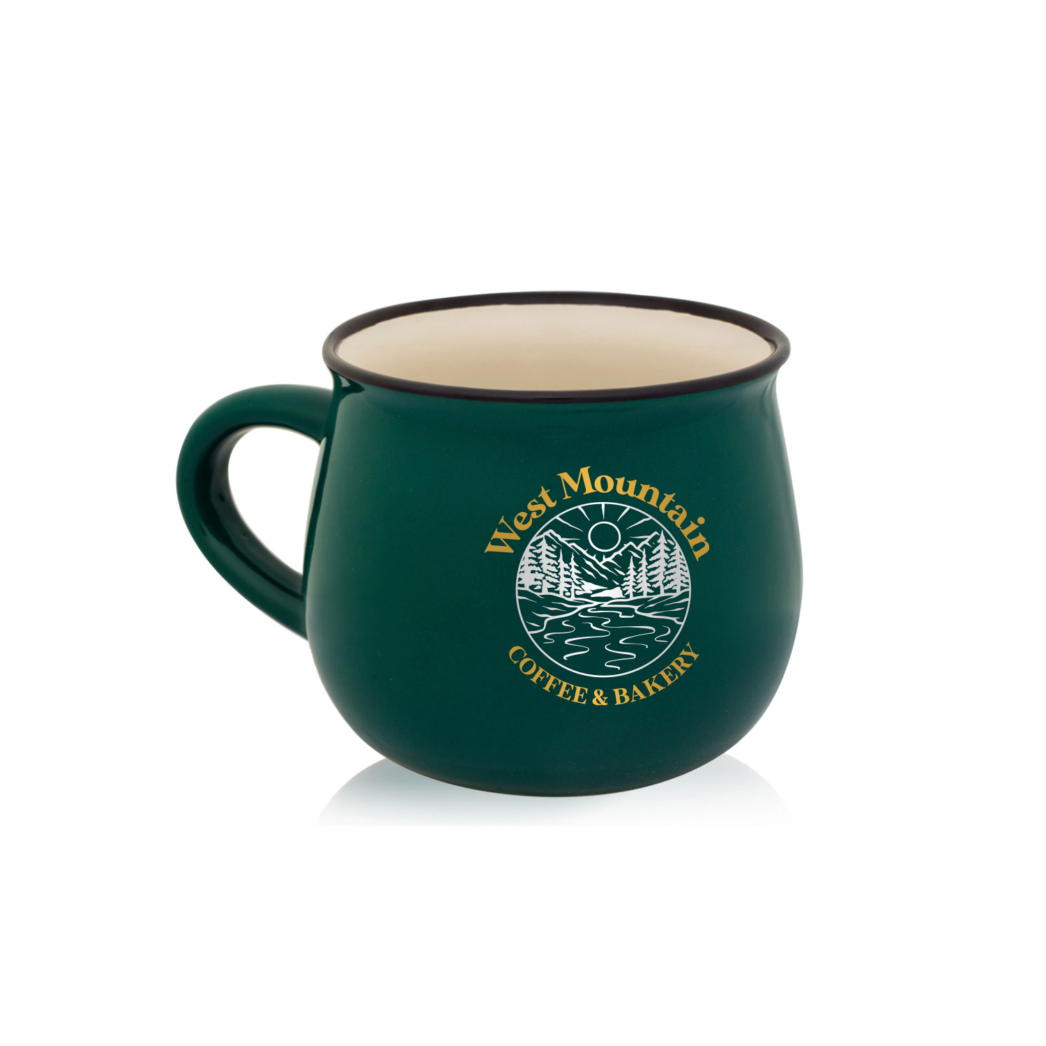 12 oz. Two-Tone Potbelly Ceramic Mug (2 Color Imprint) 4