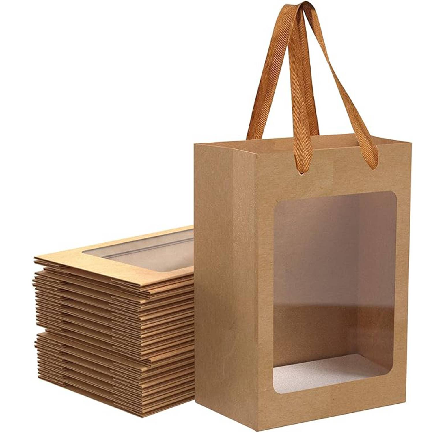 Eco Friendly Paper Bags w/ Clear Window for Flowers Gifts 1