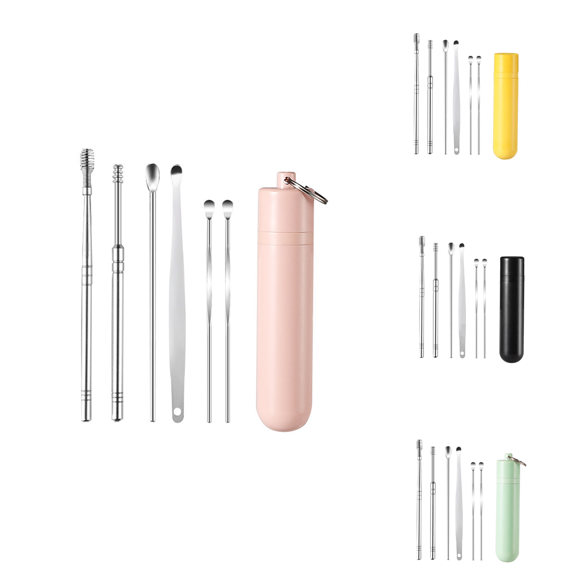 6Pcs Portable Stainless Steel Ear Scoop Set W/ Storage Box 2