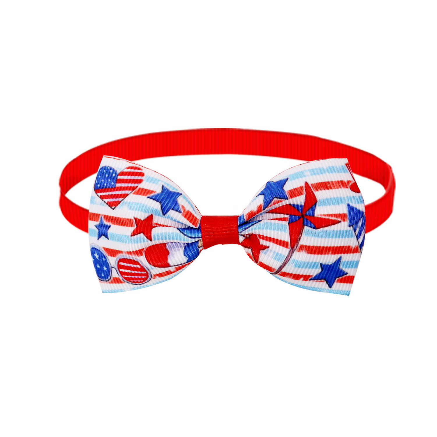 Adjustable Patriotic Ribbon Pet Bow Tie 10