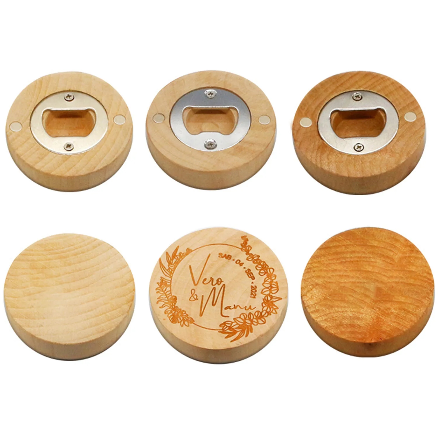 Wooden Bottle Opener With Fridge Magnet 1