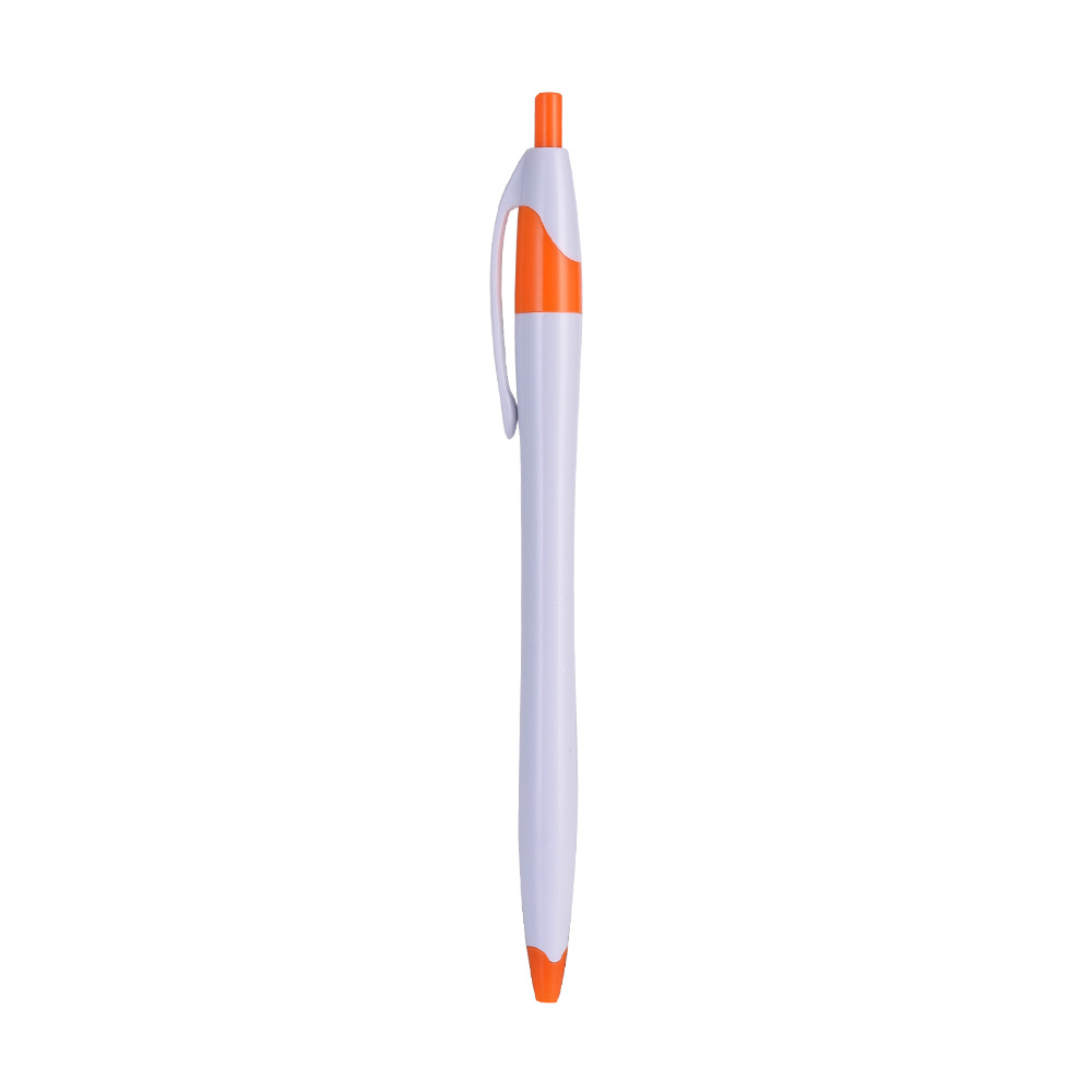 White Retractable Pen with Colored Trim 12