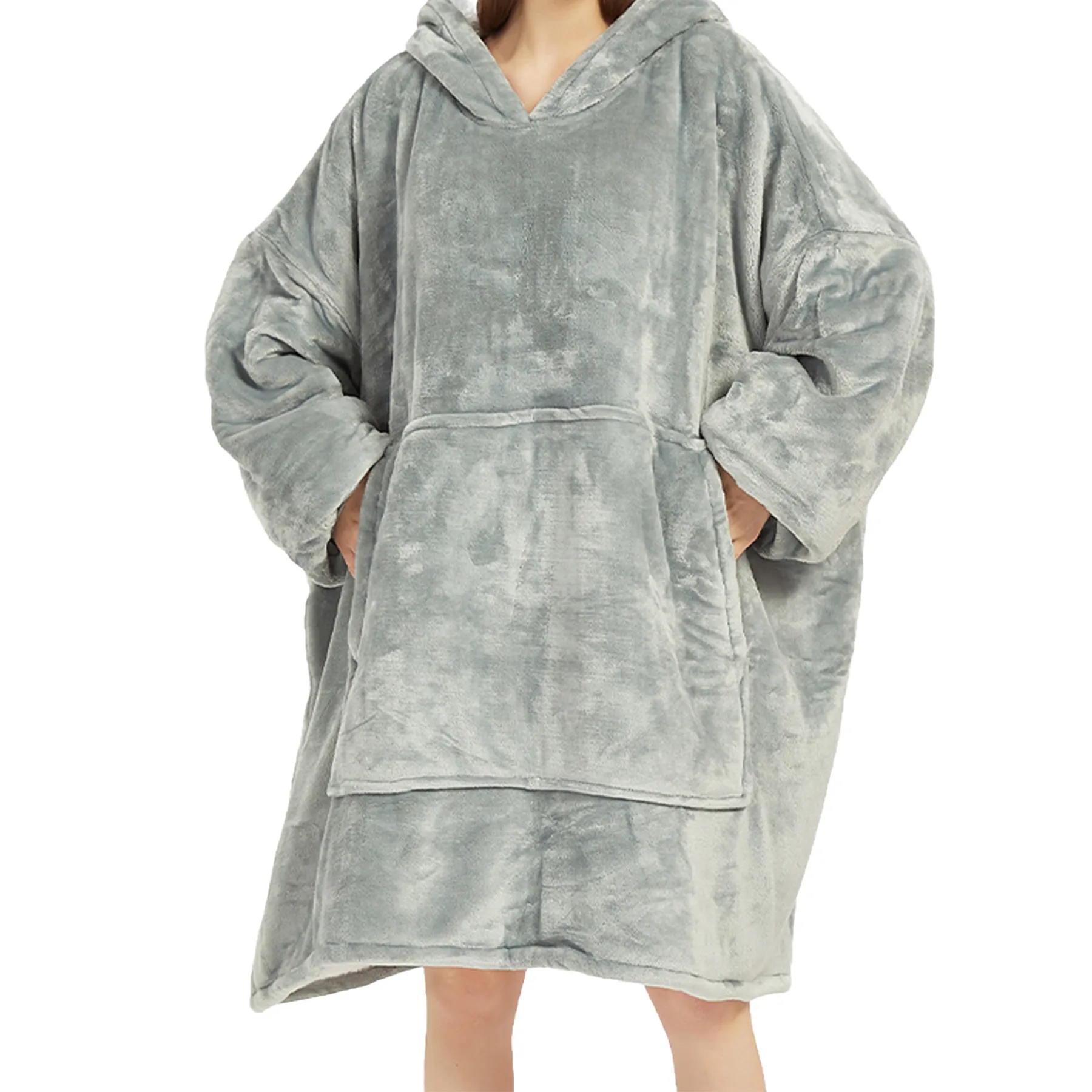 Flannel Hooded Lazy Blanket 2