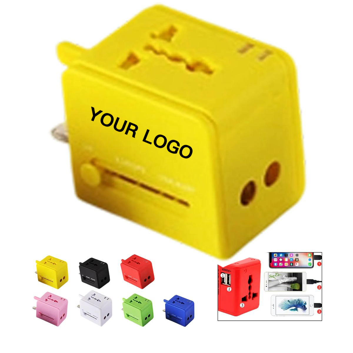 Compact Travel Plug Adapter European Style 6