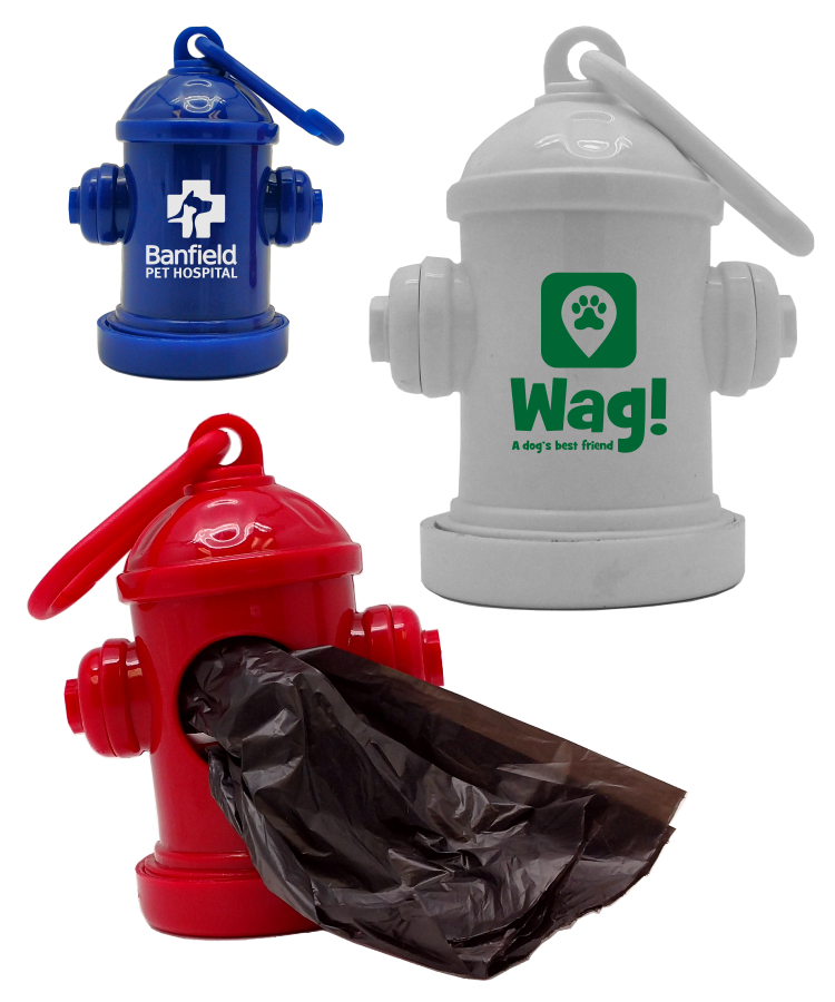 Fire Hydrant Shaped Dog Waste Bag Holder w/Carabiner 2