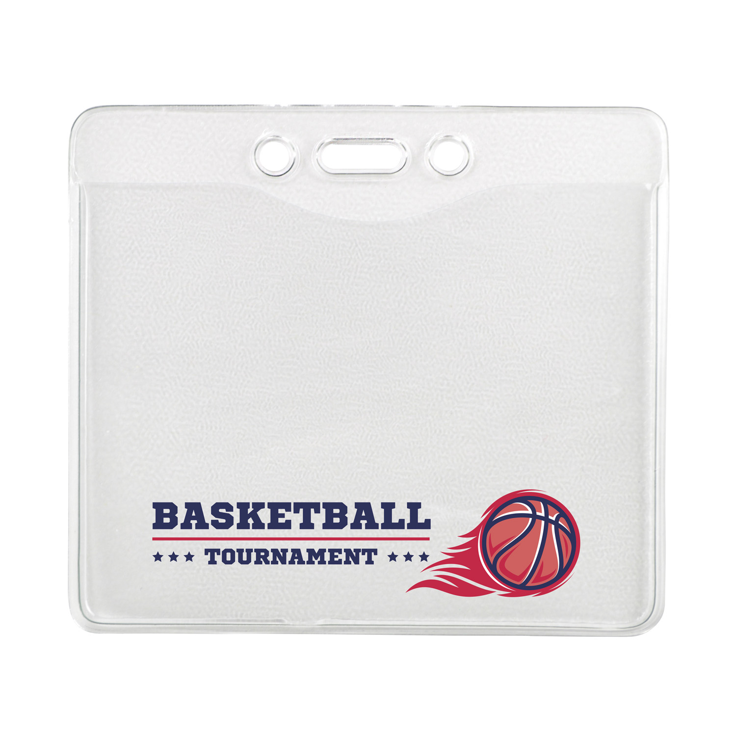 4.30" W x 3.90" H - Horizontal Clear Vinyl Badge Holder (1 Color Imprint) 1