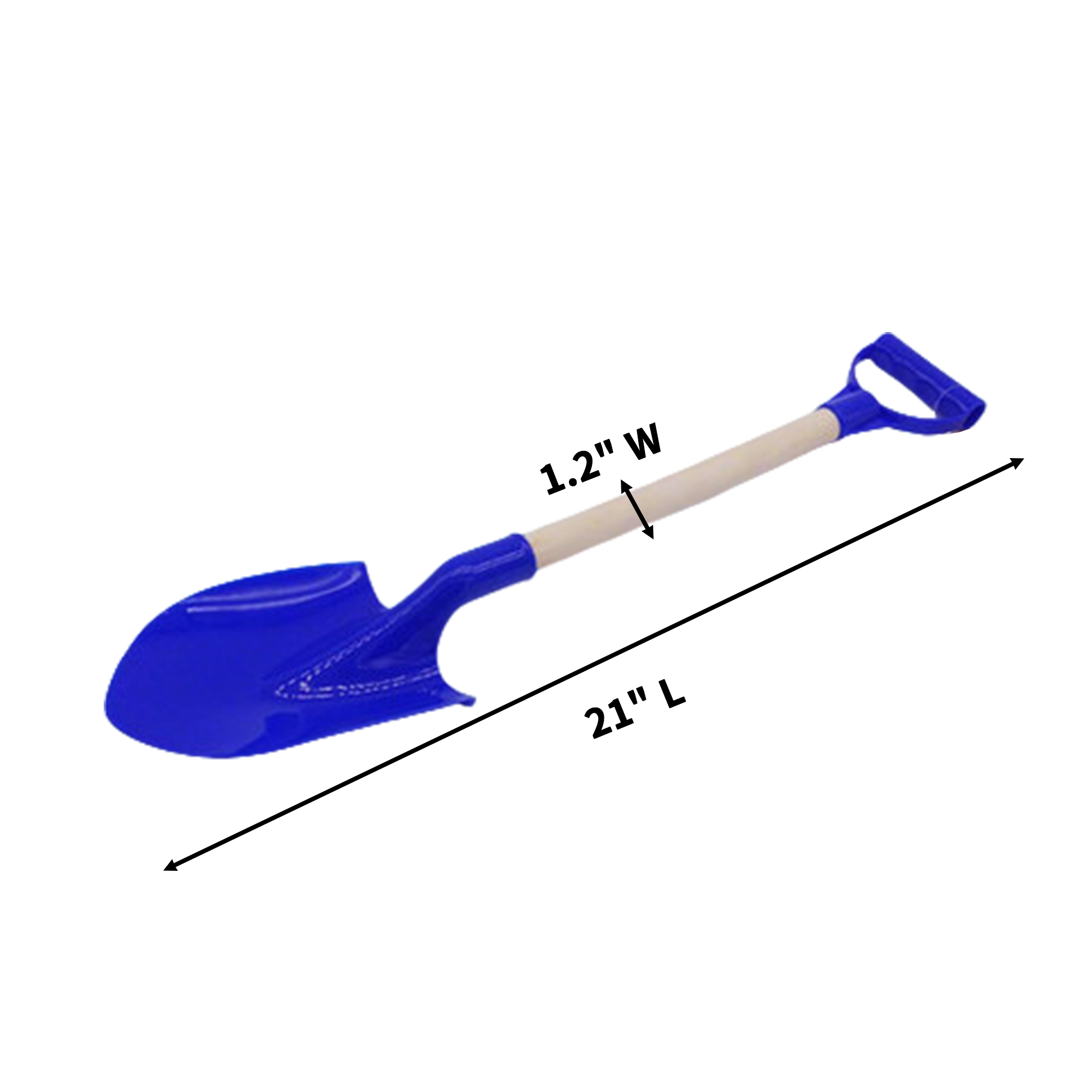 Kids Sand Shovel With Stainless Rod Rounded Edge 21" Length 8