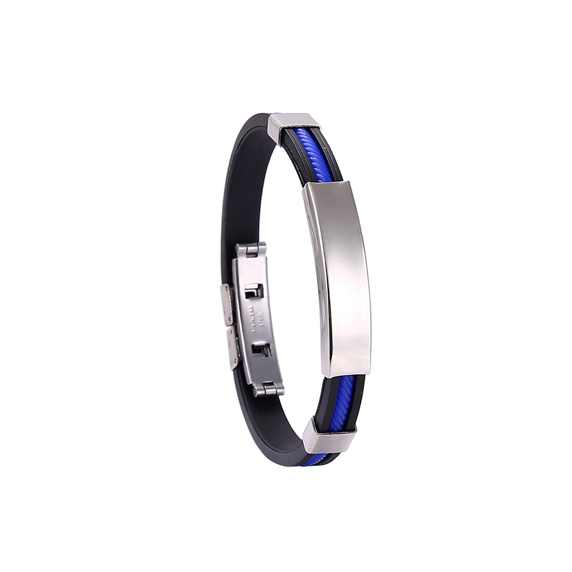 Titanium Silicone Bracelet 9.1" x 0.55" Adjustable 6