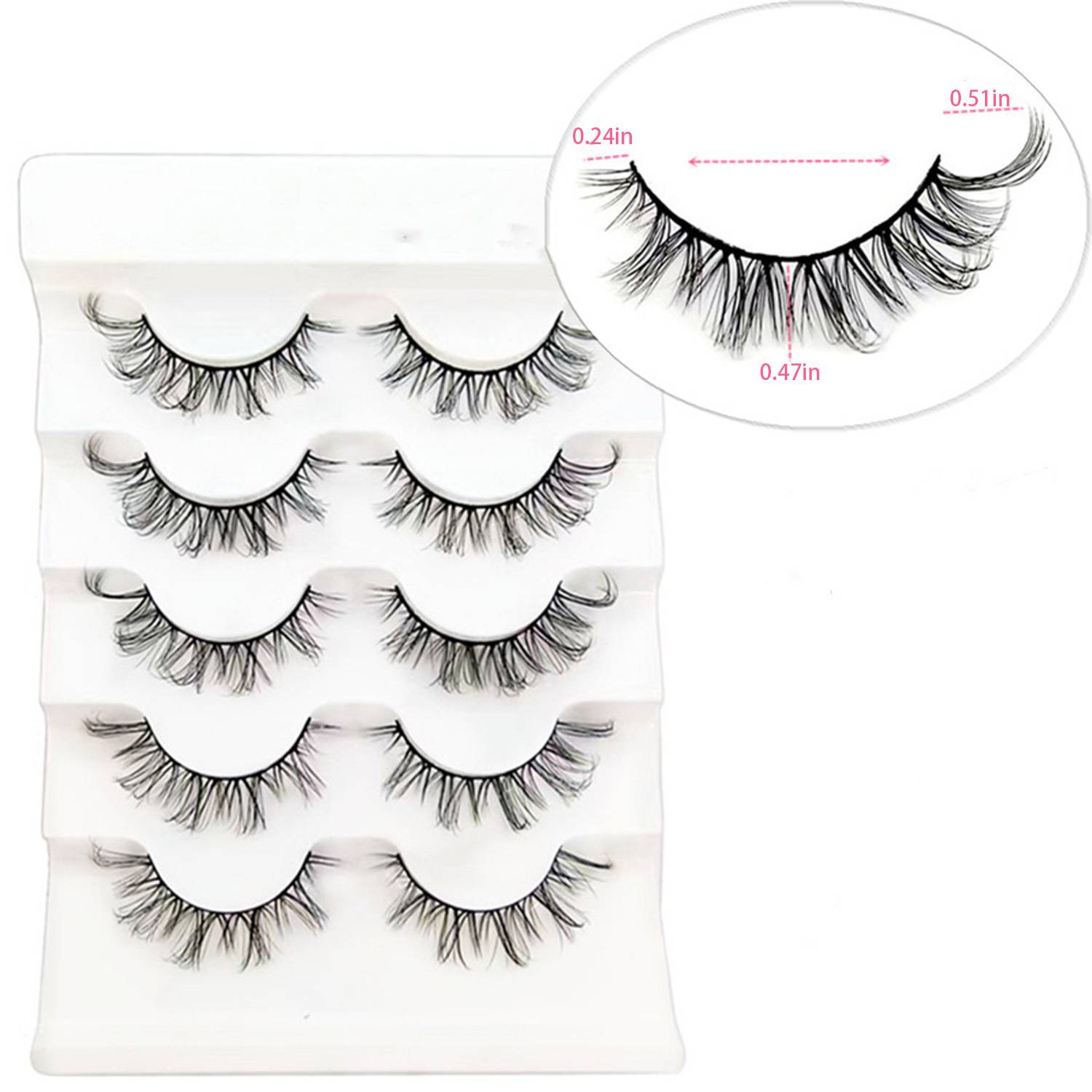 5 Pairs Clear Band False Eyelashes for Daily Use 6