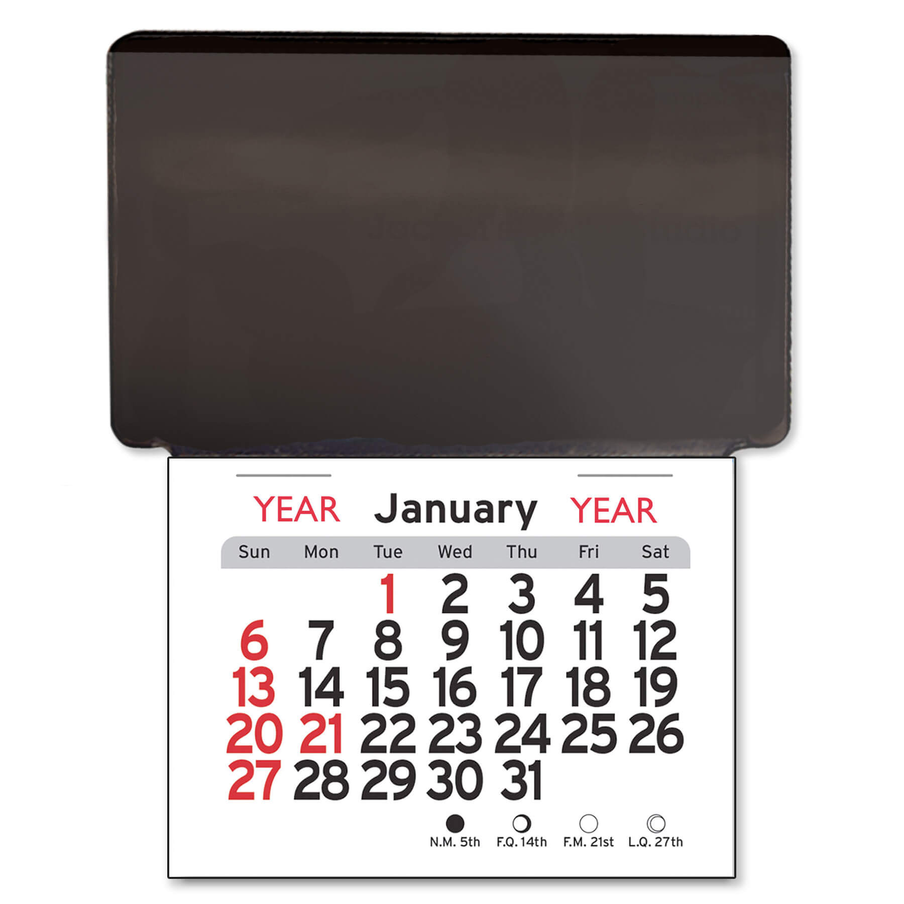 Adhesive Peel-N-Stick® Business Card Holder Calendar 2
