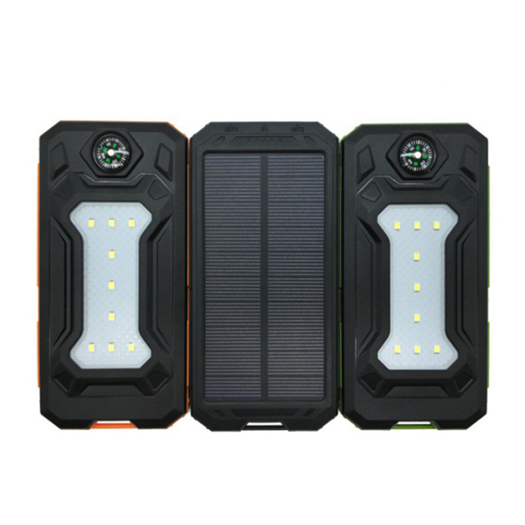 Quick Charge Solar Power Bank with Compass and LED 2