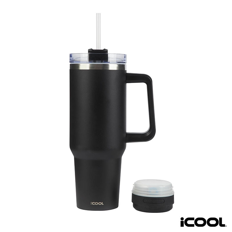iCOOL® Borrego 40 oz. Double Wall, Stainless Steel Travel Mug with Speaker 9