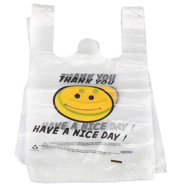 White Plastic T-shirt Bags -12.6 " x 5.51 " x 19.7 " 3