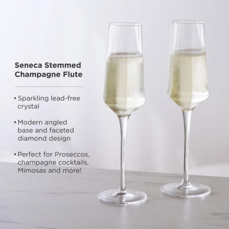 Viski® Seneca Crystal Champagne Flute 4