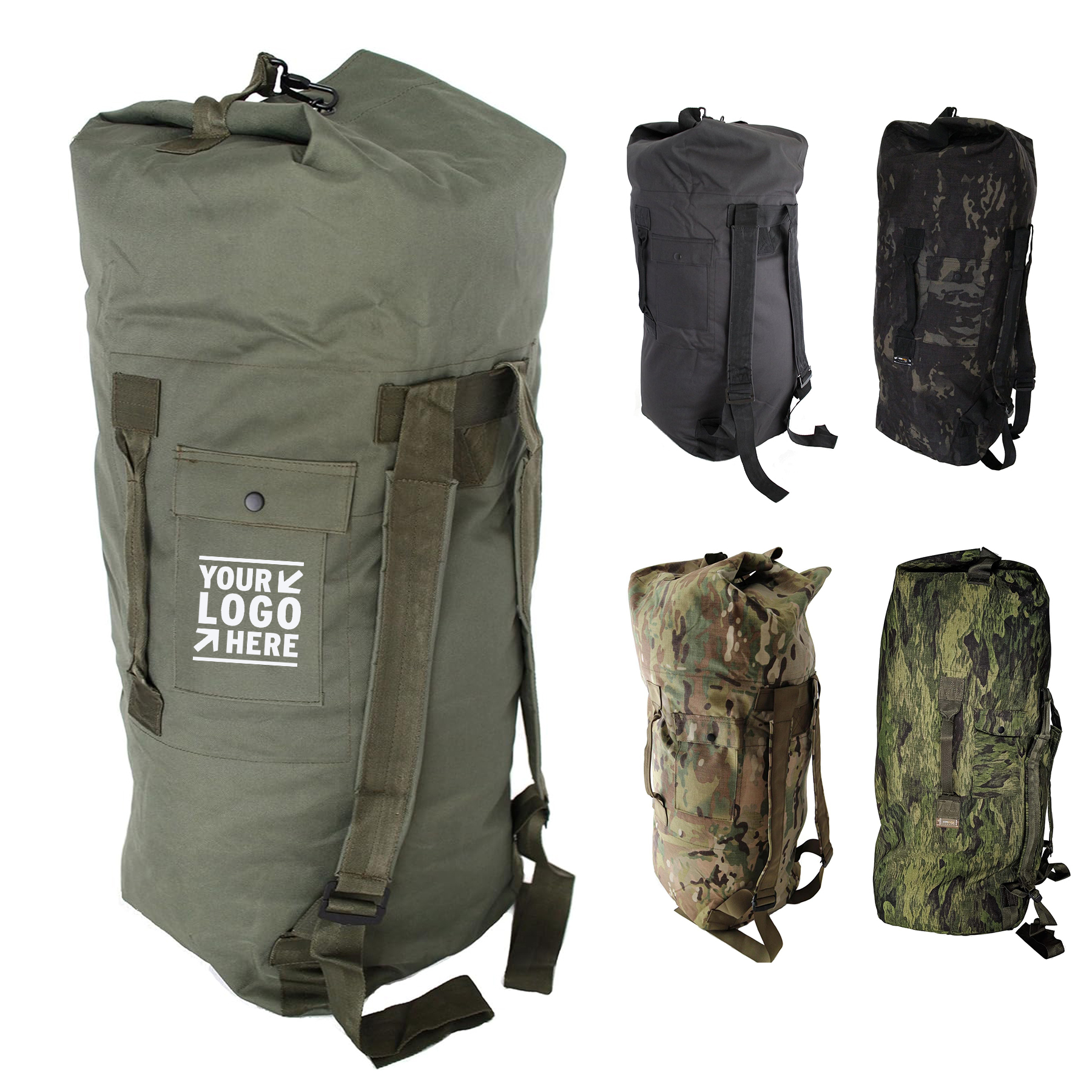 Heavy Duty Outdoor Water Resistant Military Army Style Double Backpack Strap Duffel Duffle Bag 2