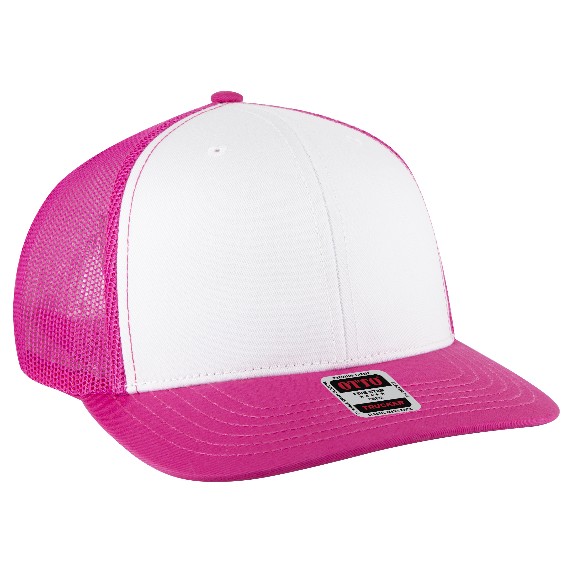 OTTO CAP® 6 Panel Mid Profile Mesh Back Trucker Hat 140