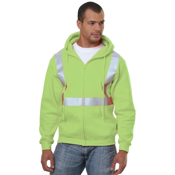 Full Zip Hoodie Solid Striping, custom hoodie or sweatshirt with logo imprint 3